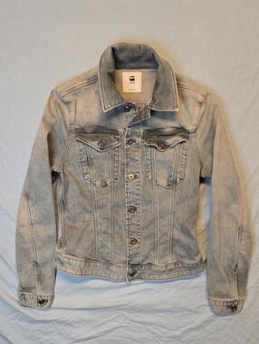 G-Star Raw 3301 Slim Grey Wash Denim Jean Jacket
